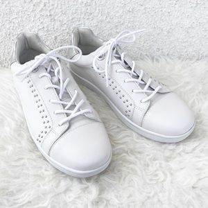 Paige Alina White Leather Studded Women's Sneakers 8.5